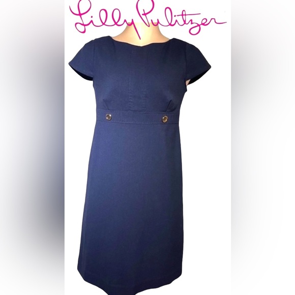 Lilly Pulitzer White Label navy dress.  Size 0. Absolutely beautiful - Picture 1 of 12